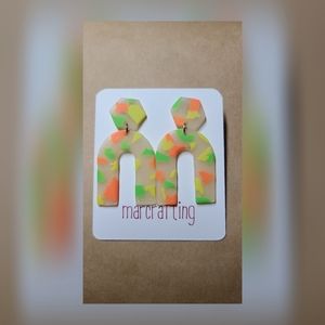 Handmade Neon Dangle Earrings Summer Fun Bold